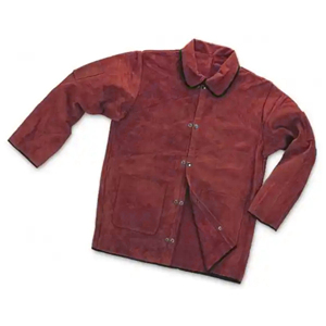 Chaqueta de soldadura, abrigo de soldadura de cuero, resistente al calor, ropa de protección, chaqueta de soldadura, ropa de trabajo de cuero ignífugo para uso industrial - Product Image 5