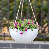 Vente flash : Jardinières suspendues rondes en plastique avec doublure, pots suspendus pour jardin et balcon