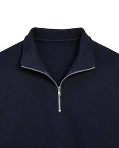Pull en molleton à fermeture éclair sur le devant pour homme élégant, brodé, 100% coton, tricoté à la main, léger, respirant, toutes saisons, idéal pour l'hiver - Product Image 2