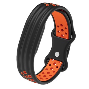 สายรัดซิลิโคนแบบนิ่มสองสีสำหรับ Google Fitbit Air ดีไซน์รูกลม ระบายอากาศได้ดี พร้อมหัวเข็มขัดแบบผีเสื้อ สายรัดแบบสปอร์ต - Product Image 3