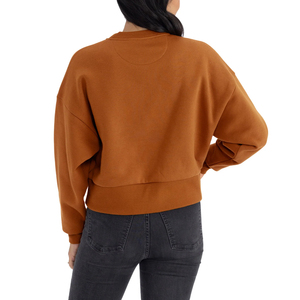 บริการออกแบบ OEM เสื้อสเวตเชิ้ตผู้หญิงคอกลม แขนยาว ผ้าฟลีซ 100% คอตตอน คุณภาพสูง สำหรับฤดูหนาว รุ่นใหม่ปี 2026 แบบเรียบง่าย ระบายอากาศได้ดี - Product Image 2