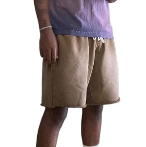 Shorts de jogging rétro pour homme en coton épais 100% délavé à l'acide, séchage rapide, style streetwear vintage, pour usage quotidien décontracté - Product Image 4