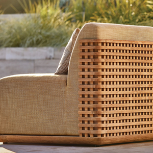 Canapé en teck de style moderne pour une personne, pour usage extérieur, avec mousse douce et durable - Product Image 4