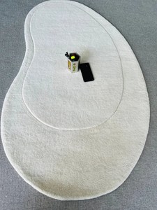 Alfombra de lana 100% con forma de riñón de frijol sólido, alfombra grande ovalada de alta calidad para el suelo del hogar para la sala de estar y el dormitorio - Product Image 5