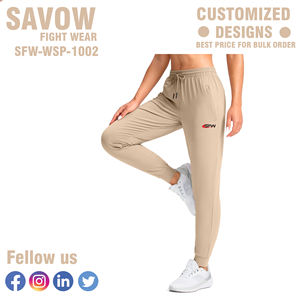 กางเกงวอร์มเอวยางยืดสำหรับผู้หญิงผ้าโพลีเอสเตอร์สแปนเด็กซ์แบบผูกเชือกทรงหลวมออกแบบได้ตามต้องการ - Product Image 4