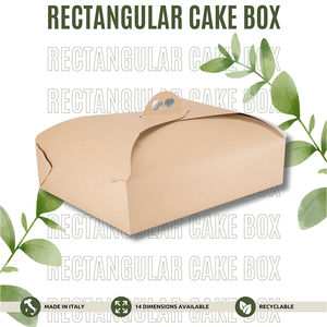 Fabriqué en Italie Boîte à gâteaux personnalisable en carton rectangulaire jetable de luxe écologique, différentes tailles, différentes couleurs - Product Image 2
