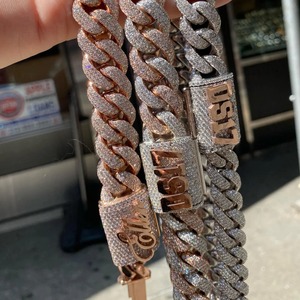 Collar de Cadena Cubana de Oro Rosa de 25 mm Maimi, con Zirconia, Estilo Hip Hop, Joyería Fina para Hombre y Mujer, Chapado en Oro y Plata, Certificado - Product Image 2