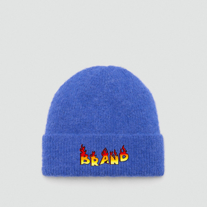 หมวกบีนนี่ถักผ้าแจ็คการ์ดปักโลโก้ออกแบบได้ตามต้องการสำหรับผู้ชายฤดูหนาว - Product Image 1