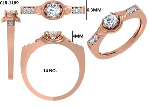 Anillo de boda clásico de lujo de oro blanco/rosa sólido de 10K/14K con corte redondo de 0,40 quilates para mujer, regalo de San Valentín - Product Image 6