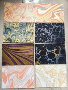 Handmade Cotton Rag <b>Papers</b> with Marble <b>Printed</b> Texture in Sheet Size of 56*76 cm Suitable for Use As Envelope Liners - Product Image 4