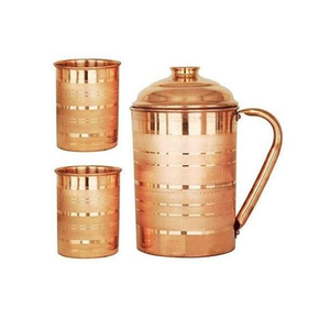 Jarra Clásica de Cobre Puro con Tapa, Diseño Ecológico para Servir Agua, Uso en el Hogar y la Cocina - Product Image 4