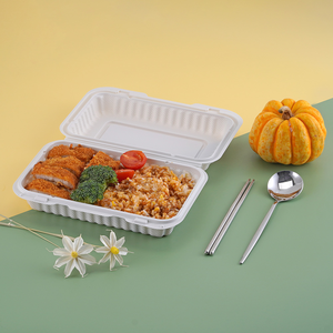 2025 Boîte à lunch jetable écologique Canne à sucre Bagasse Fast Food Container Clamshell Design pour emporter par Shrekha Creations - Product Image 4