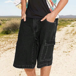 Shorts Vaqueros Personalizados de Corte Holgado para Hombre, 100% Algodón Ecológico, con Bolsillos Tipo Cargo, Casuales, Lavados, para Verano - Product Image 4