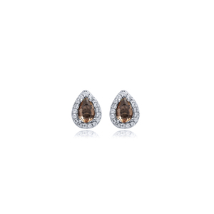 Pendientes de Plata de Ley 925 con Diseño de Circonita Cúbica en Forma de Pera y Sultanita, Hechos a Mano en Turquía, para Mujer, Ideales para Regalo o Fiesta - Product Image 1