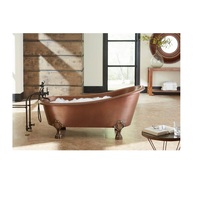 Baignoire ronde en cuivre, jacuzzi personnel, fosse de trempage autoportante, offre spéciale, bon marché, abordable, pour Villa luxueuse