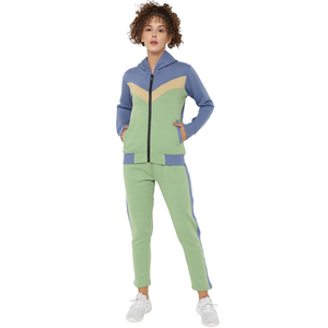 2023 última ropa deportiva con logotipo personalizado para mujer, chándal de 2 piezas con cremallera completa, chándal, traje para correr, cuello con capucha de moda de invierno - Product Image 1