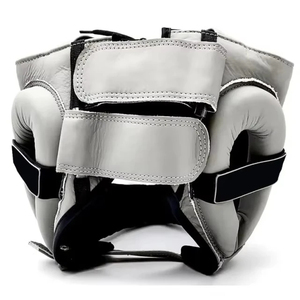 Casque de boxe en cuir PU argenté pour adultes unisexe avec fermeture à boucle, design uni - Product Image 6