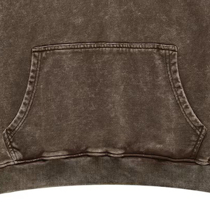 Sudadera con capucha lavada con ácido de algodón 100% de alta calidad para hombres patrón sólido peso pesado 500 Gsm para ropa de calle de invierno - Product Image 5