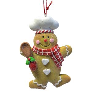 Christmas Decoration Supplier Hot Sale Products Polymer <b>Clay</b> Dough Sugar Glitter Christmas Chef Gingerbread Man Hanging Ornament - Product Image 3