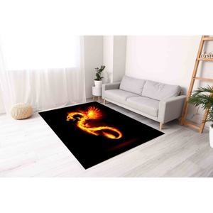 Alfombra negra con silueta de dragón: decoración antideslizante para el hogar, alfombra impresa, alfombra fina no tejida - Product Image 3