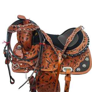 Meilleure selle de cheval western abordable |   Équipement équestre en cuir anglais et en cuir de cowboy de qualité supérieure |   Confort pour la randonnée à cheval et l'équipement de plaisir western ! - Product Image 4