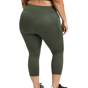 Leggings de yoga capri grande taille avec tissu extensible taille haute, confortables et offrant un soutien, vêtements de sport actifs, pantalon de sport pour femmes - Product Image 2