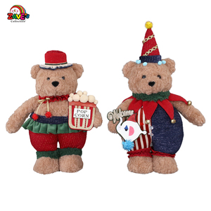 Ours en peluche Zaves <span class=keywords><strong>de</strong></span> 13 pouces, style mignon, décoration <span class=keywords><strong>de</strong></span> Noël avec chapeau <span class=keywords><strong>de</strong></span> <span class=keywords><strong>clown</strong></span> <span class=keywords><strong>de</strong></span> cirque, pose debout - Product Image 2