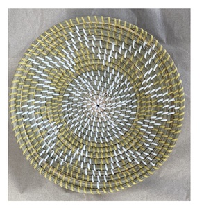 Décoration de salon maison assiette ronde jonc de mer décoration murale en gros 99 données d'or du Vietnam - Product Image 1
