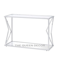 Table console en métal aluminium unique ovale dorée finition antique Vente chaude Meubles de maison Table console