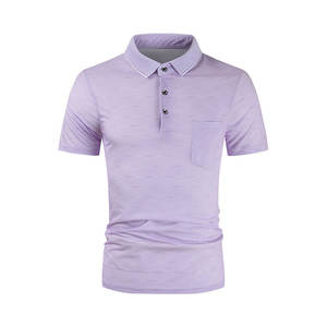 Polo T-shirt pour homme, sensation de luxe, tissu lisse, design minimaliste, style tendance de rue - Product Image 1