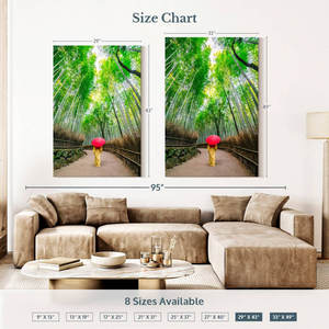 ภาพตกแต่งผนังผู้หญิงที่ป่าไผ่ตกแต่งบ้าน - Product Image 5