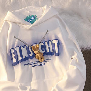Sudadera con Capucha de Invierno Estilo Coreano Personalizable al por Mayor 2024, Sudadera con Capucha Informal Transpirable de Punto de Alta Calidad para Mujer - Product Image 3