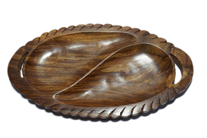 Plateau de service en bois classique de qualité supérieure pour les collations et les fruits secs, élégant, pour la table de cuisine, vaisselle d'Inde - Product Image 4