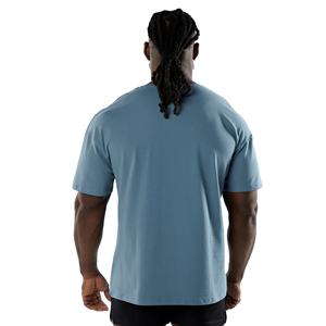 Élasthanne pour hommes de qualité supérieure/coton 220gsm respirant grande taille T-Shirt Logo personnalisé impression bouffante Style décontracté manches courtes - Product Image 4