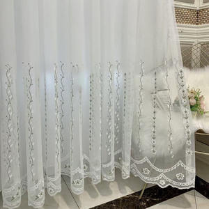 Personnalisable Broderie Voile Sheer Matériel Rouleaux Rideau Tissu 100% Polyester <span class=keywords><strong>Lin</strong></span> Look Tissu pour Rideaux Rouleau par <span class=keywords><strong>Mètre</strong></span> - Product Image 2