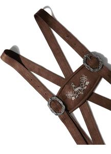 Shemax Trachten กางเกงขาสั้นผู้ชาย lederhosen สีเทา OEM แบบกำหนดเองใหม่บาวาเรีย Oktoberfest Lederhosen - Product Image 4