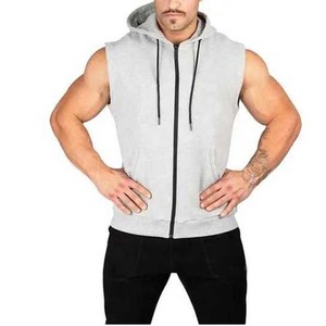 New Style 2025 Fashion High Quality Cotton <b>Sleeveless</b> <b>Hoodie</b> <b>Men</b> Custom Logo Hooded Shirt Casual Sleeve-less Tee Hoodies - Product Image 6