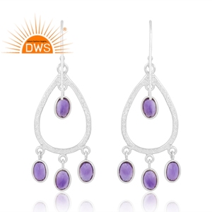 Pendiente colgante de piedras preciosas de amatista Natural de Plata de Ley 925, joyería personalizada para mujer, regalo para ella - Product Image 2