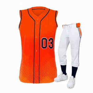 Uniforme de baseball sans manches nouveau design, uni, bonne couture, de grande taille, ensemble complet - Product Image 2