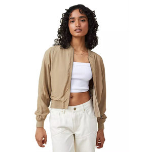 Chaqueta Bomber acolchada con cremallera para mujer de alta calidad, longitud larga, transpirable y elegante, suministro al por mayor - Product Image 1