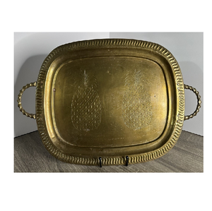 Ensemble de plateau de service en laiton Fabriqué à la main en laiton Antique Shade articles de service avec poignée pour la décoration intérieure plateaux de noël - Product Image 5