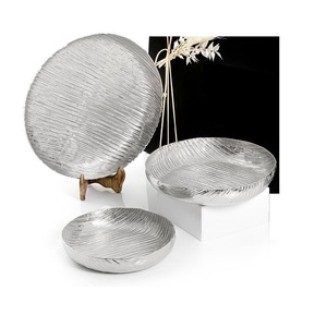 Ensemble de deux bols décoratifs en aluminium, dernier design, forme et taille personnalisées, bols de service pour aliments à vendre - Product Image 3