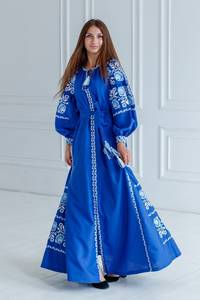 Vestido Maxi de lino bohemio 2023 para mujer, cuello en V, manga larga, bordado de borlas, ajuste holgado, cintura Natural, vestido tejido informal - Product Image 3