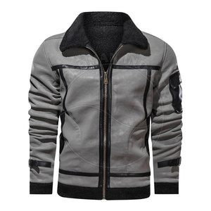 Latest Style High Street Cow Skin Wholesale Windproof Waterproof <b>Men</b> <b>Shearling</b> <b>Jacket</b> Best Selling - Product Image 1