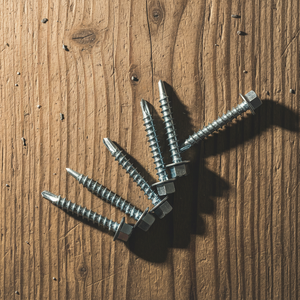 Vis autoperceuses à tête hexagonale TEK, acier au carbone zingué, fabricant vietnamien, classe 4.8 6.8, filetage grossier PDC, en pouces - Product Image 1