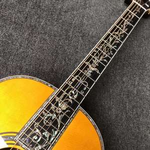 Guitarra acústica de grado <span class=keywords><strong>AA</strong></span>, instrumento personalizado totalmente sólido hecho a mano, se acepta Dreadnought, OM, OOO, Jumbo, para salón - Product Image 2