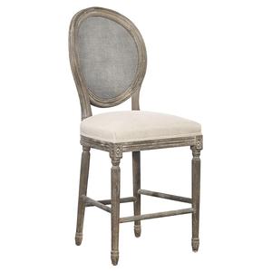 เก้าอี้รับประทานอาหารทำจากไม้มะฮอกกานีหุ้มเบาะหวายสีขาวเฟอร์นิเจอร์ในร่ม - Product Image 1