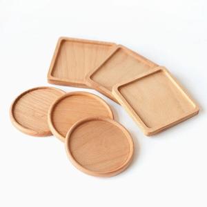 Sous-verre rond en bois d'acacia personnalisable en gros d'usine avec logo de style classique disponible - Product Image 1