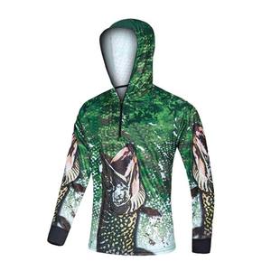 Sudadera con capucha de pesca de manga larga nueva personalizada transpirable secado rápido ligero UPF50 + Sudadera con capucha de pesca de sublimación de poliéster reciclado - Product Image 4