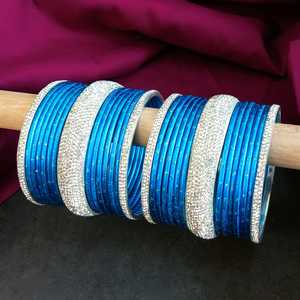 Indian Bangle Set Gold Plated CZ Crystal Bangle Bracelet Jewelry For <b>Women</b>, Peach Color - Product Image 1